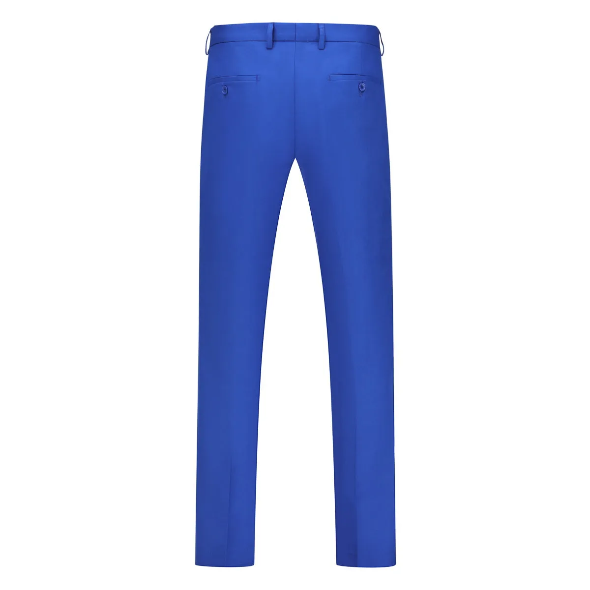 2-Piece Double Breasted Solid Color Blue Suit