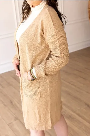 Adelaide - Long Knitted Cardigan - Beige
