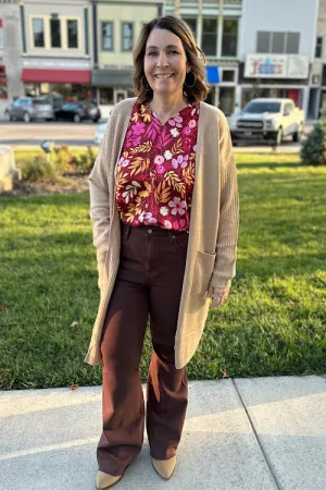Adelaide - Long Knitted Cardigan - Beige