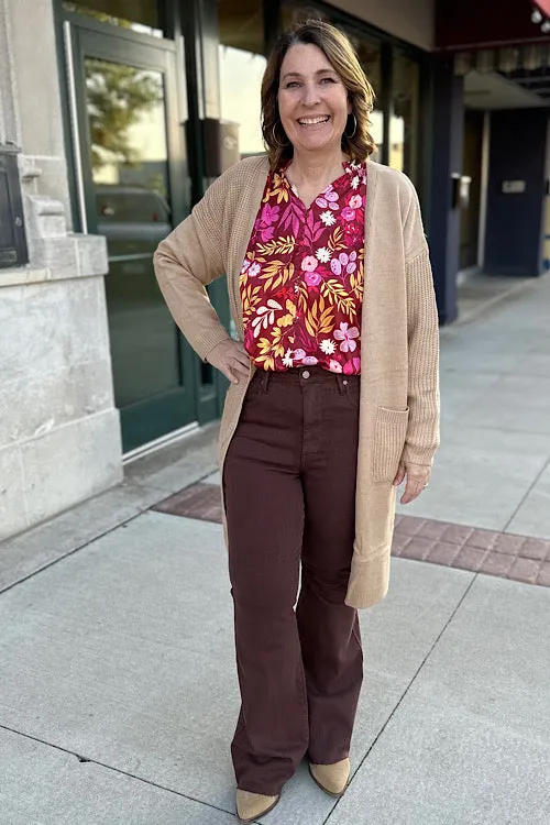 Adelaide - Long Knitted Cardigan - Beige