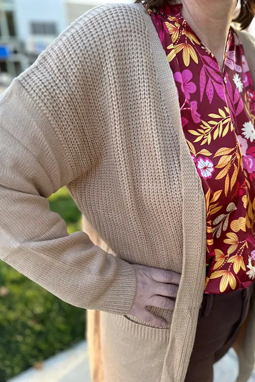 Adelaide - Long Knitted Cardigan - Beige