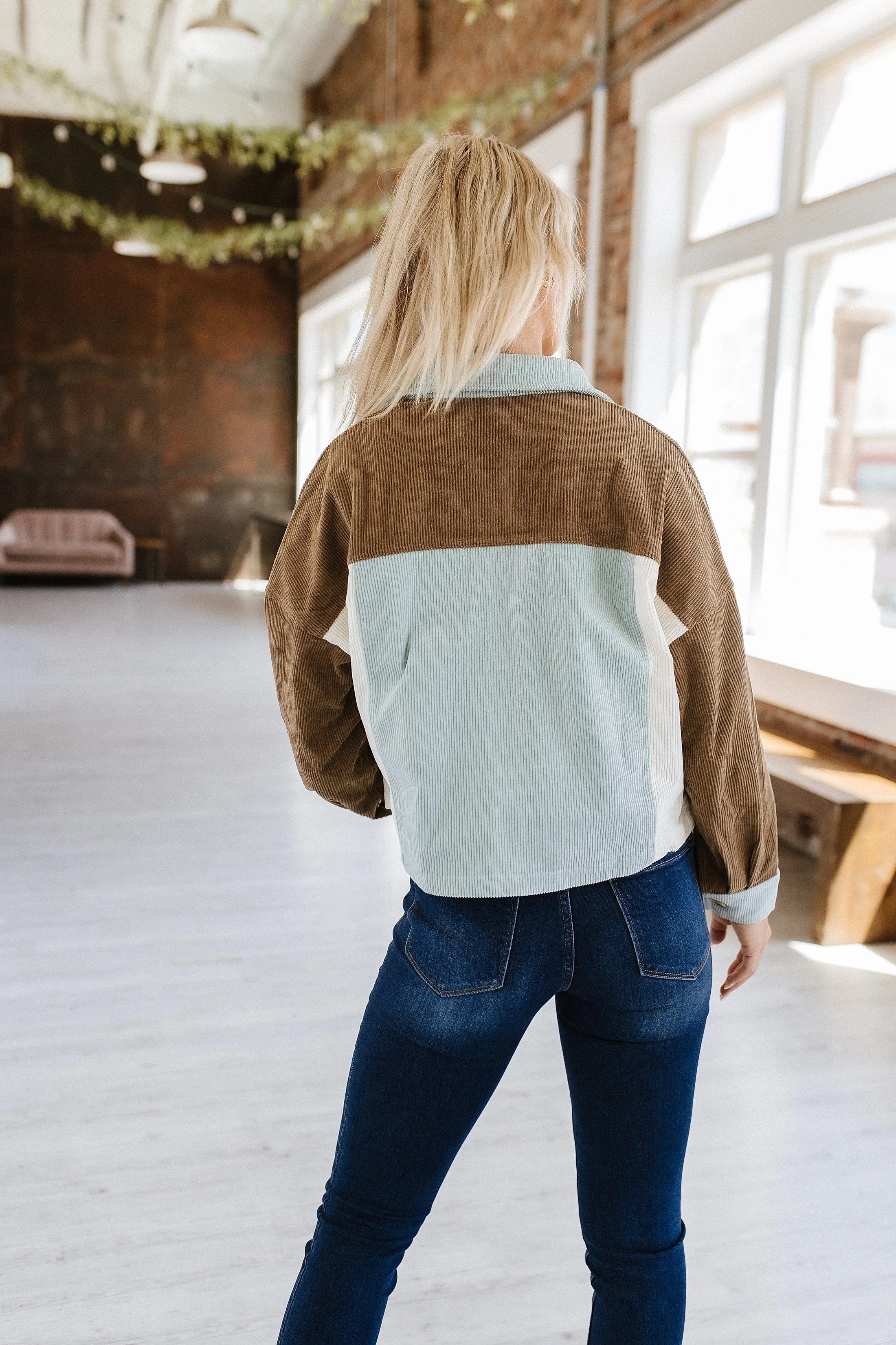 Aileen Color Block Corduroy Jacket | DROPSHIP