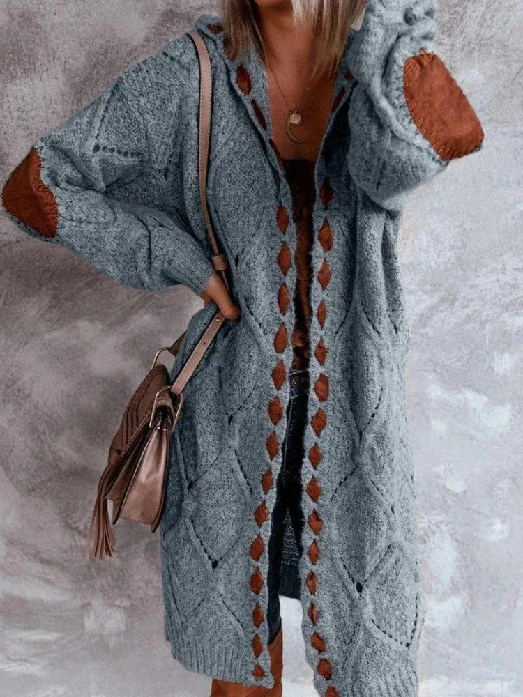 Amalia - Vintage Knitted Hooded Cardigan
