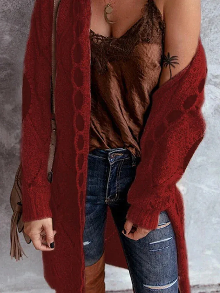 Amalia - Vintage Knitted Hooded Cardigan