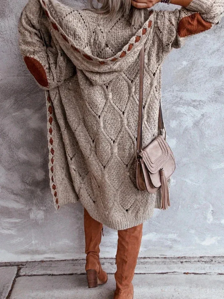 Amalia - Vintage Knitted Hooded Cardigan