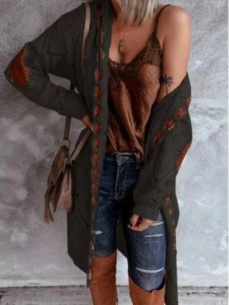 Amalia - Vintage Knitted Hooded Cardigan