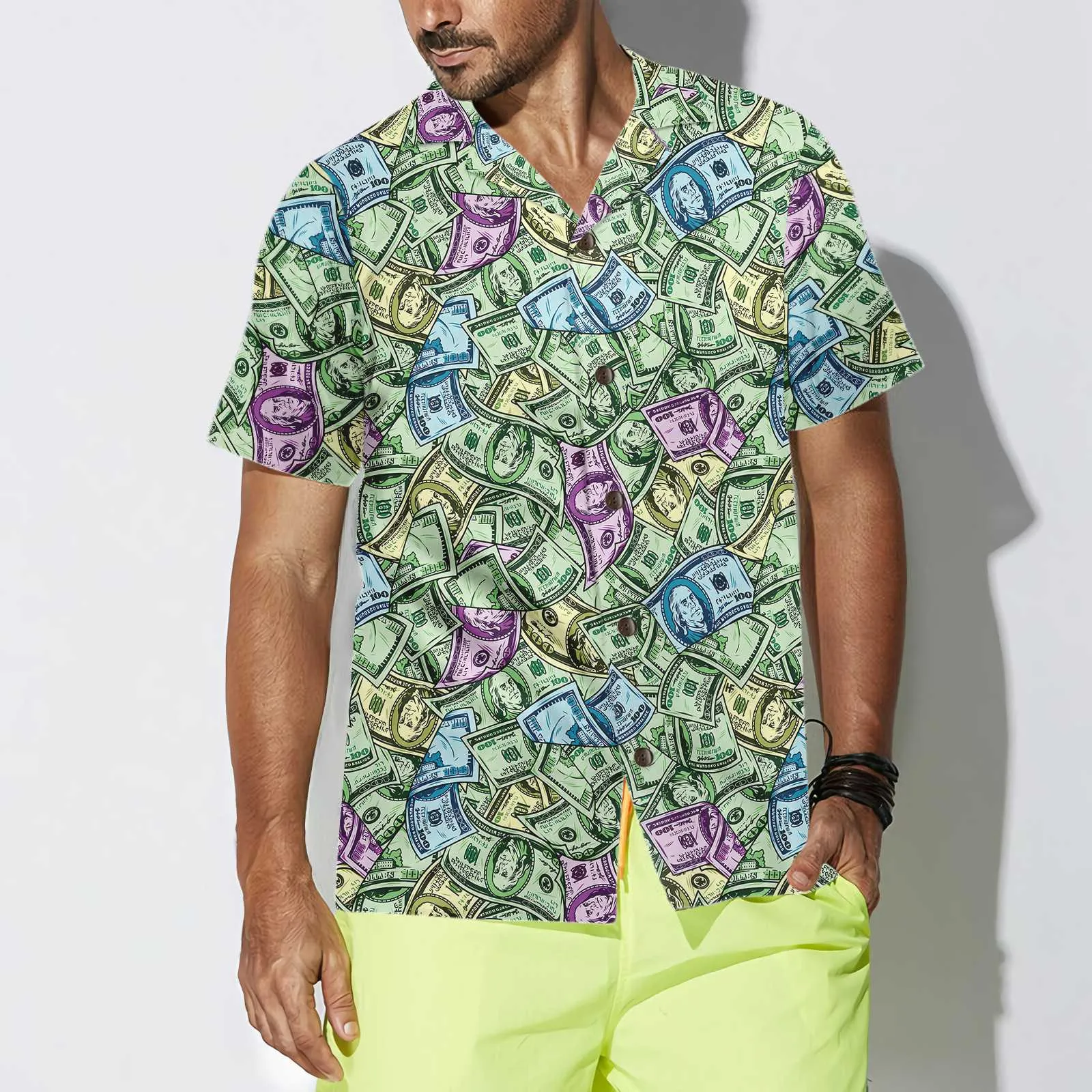 American Currency Banknotes Seamless Pattern Dollar Hawaiian Shirt, Funny Money Hawaiian Shirt Gift For Men