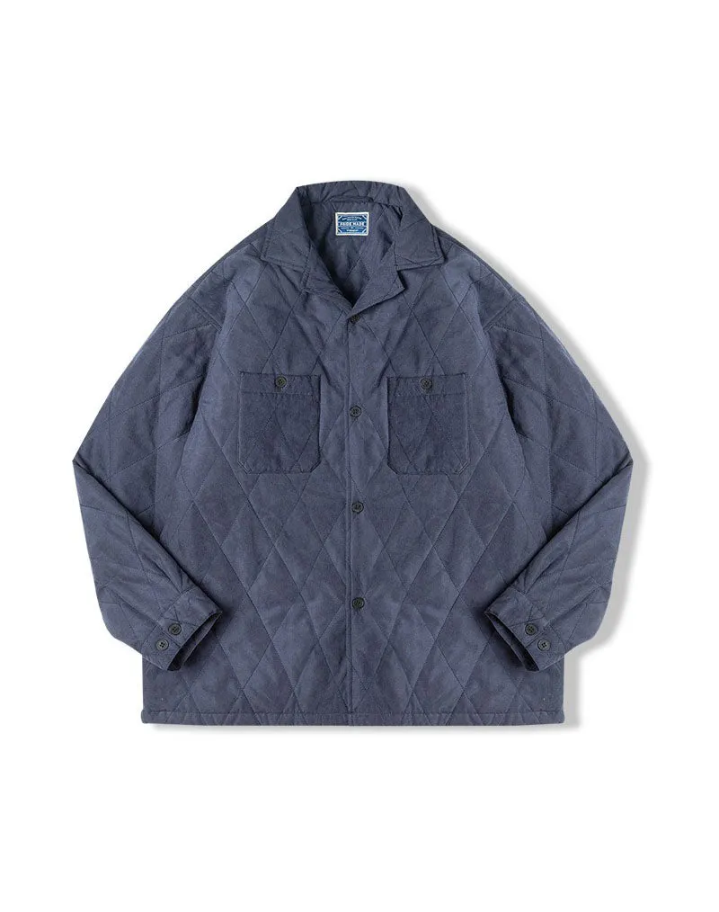 American Retro Diamond Cotton Thickened Warm Peach Men's Jacket