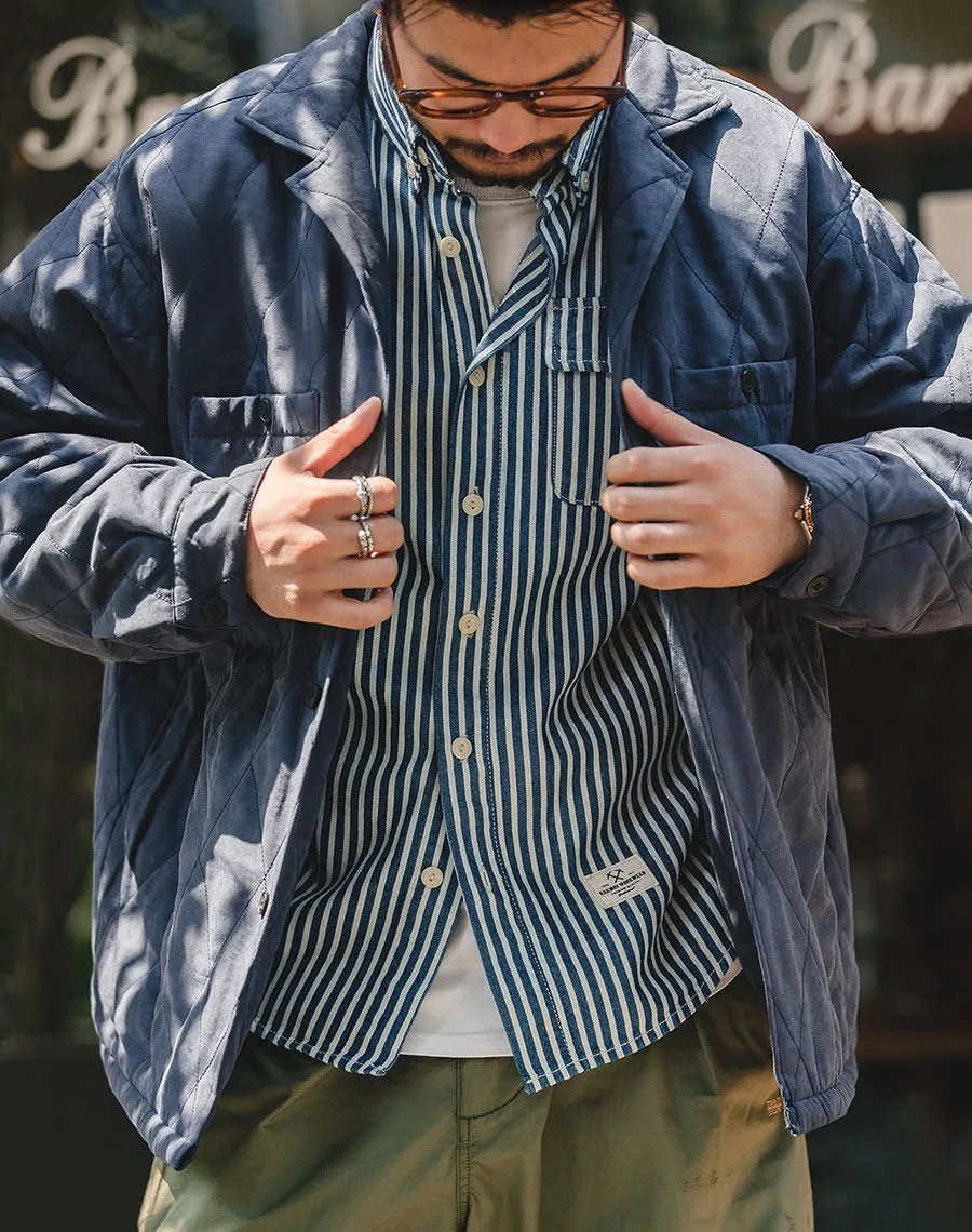 American Retro Diamond Cotton Thickened Warm Peach Men's Jacket