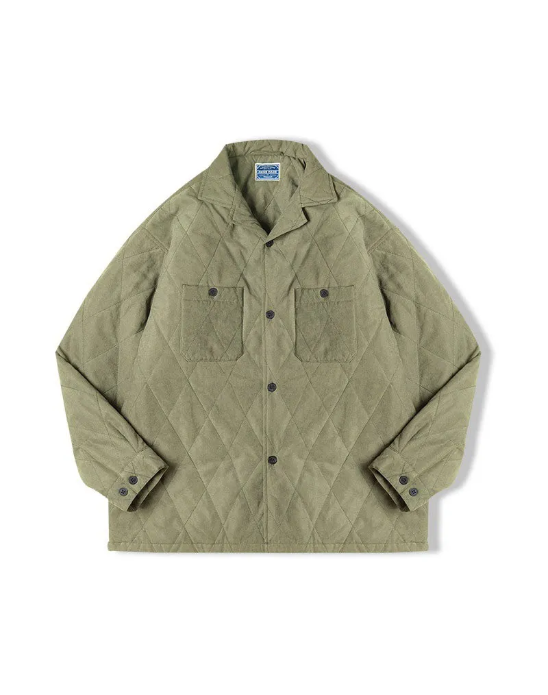 American Retro Diamond Cotton Thickened Warm Peach Men's Jacket