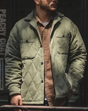 American Retro Diamond Cotton Thickened Warm Peach Men's Jacket
