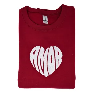 Amor Heart Embroidered Crewneck Sweatshirt