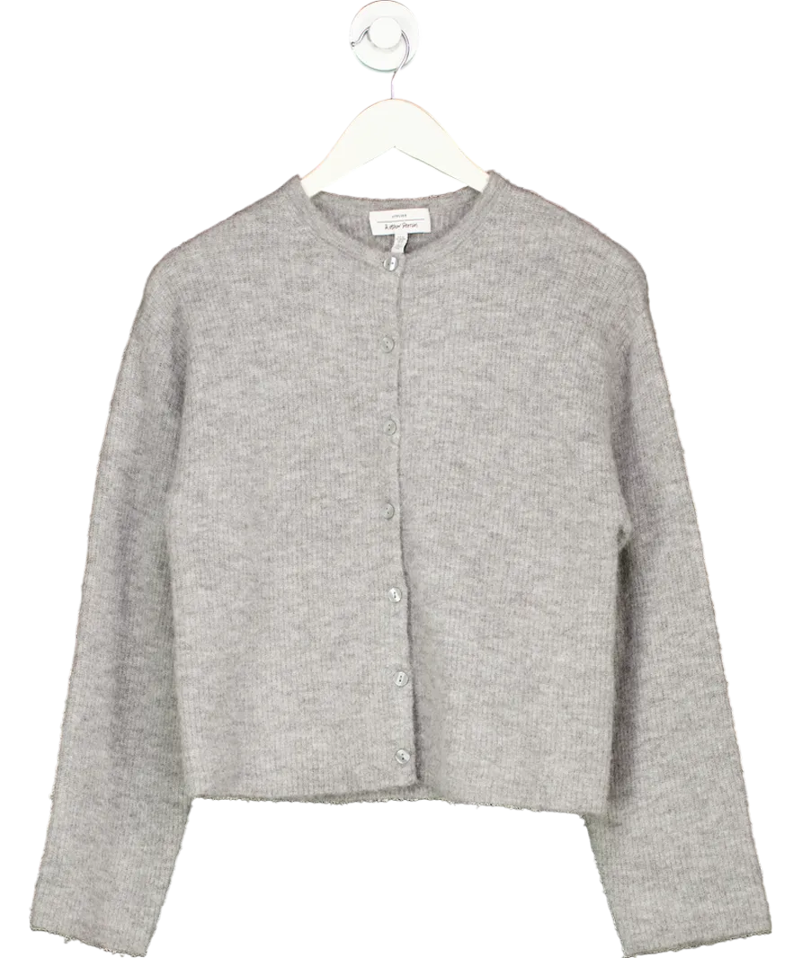 & Other Stories Grey Alpaca-blend Knitted Cardigan UK XS