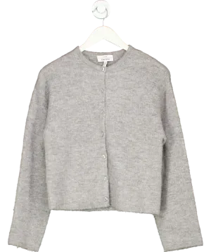 & Other Stories Grey Alpaca-blend Knitted Cardigan UK XS