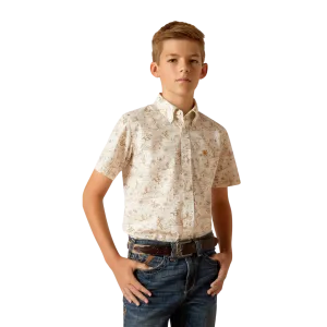 Ariat Kid's Edison Classic Fit Tan Shirt