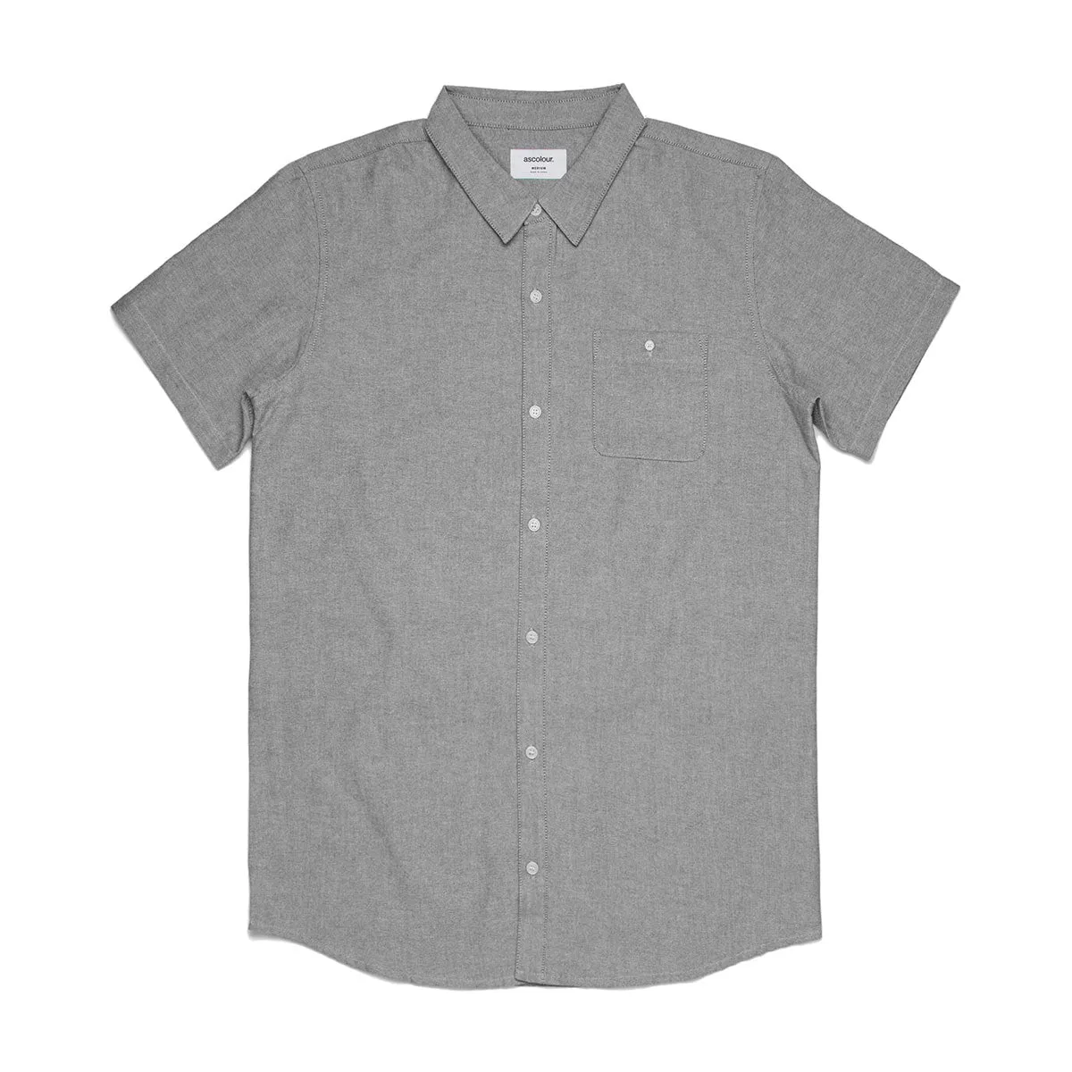 AS Colour Men's Grey Oxford Short Sleeve Shirt