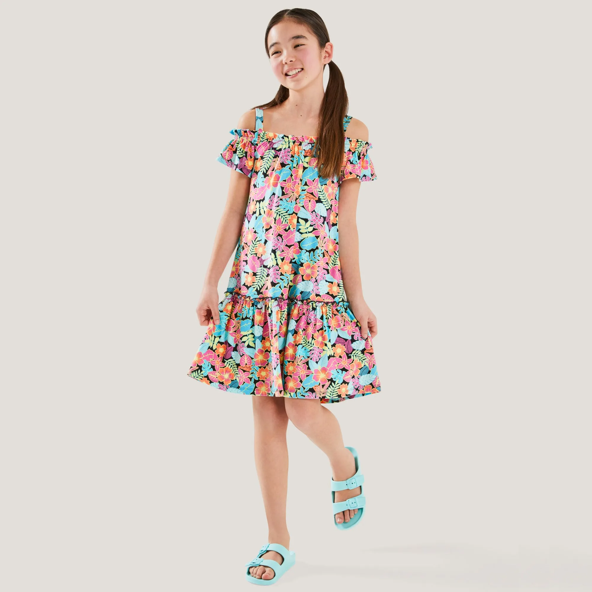 BELLA & BIRDIE Girl's Off-The-Shoulder Dress