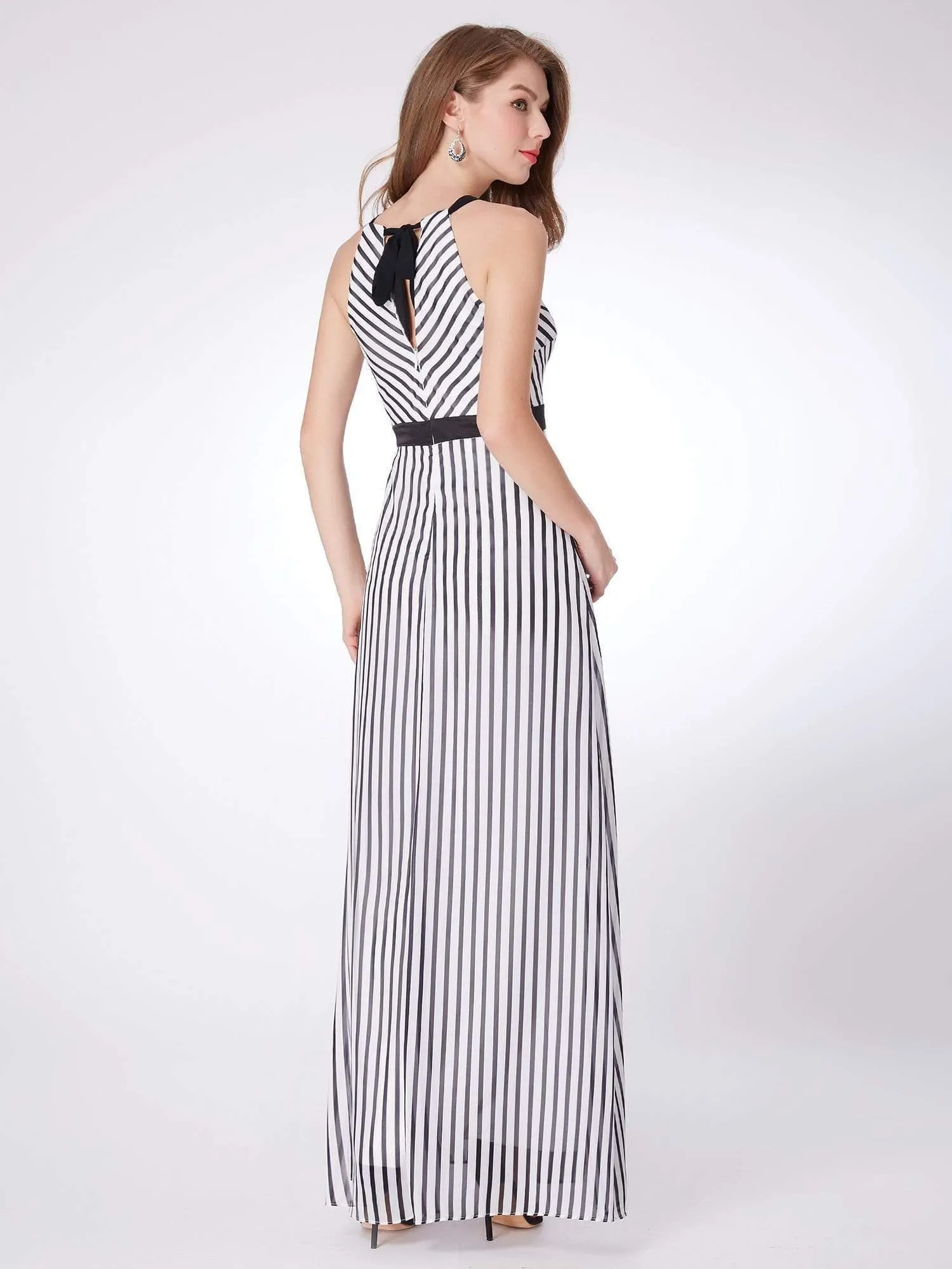 Black and White Striped Maxi Dress