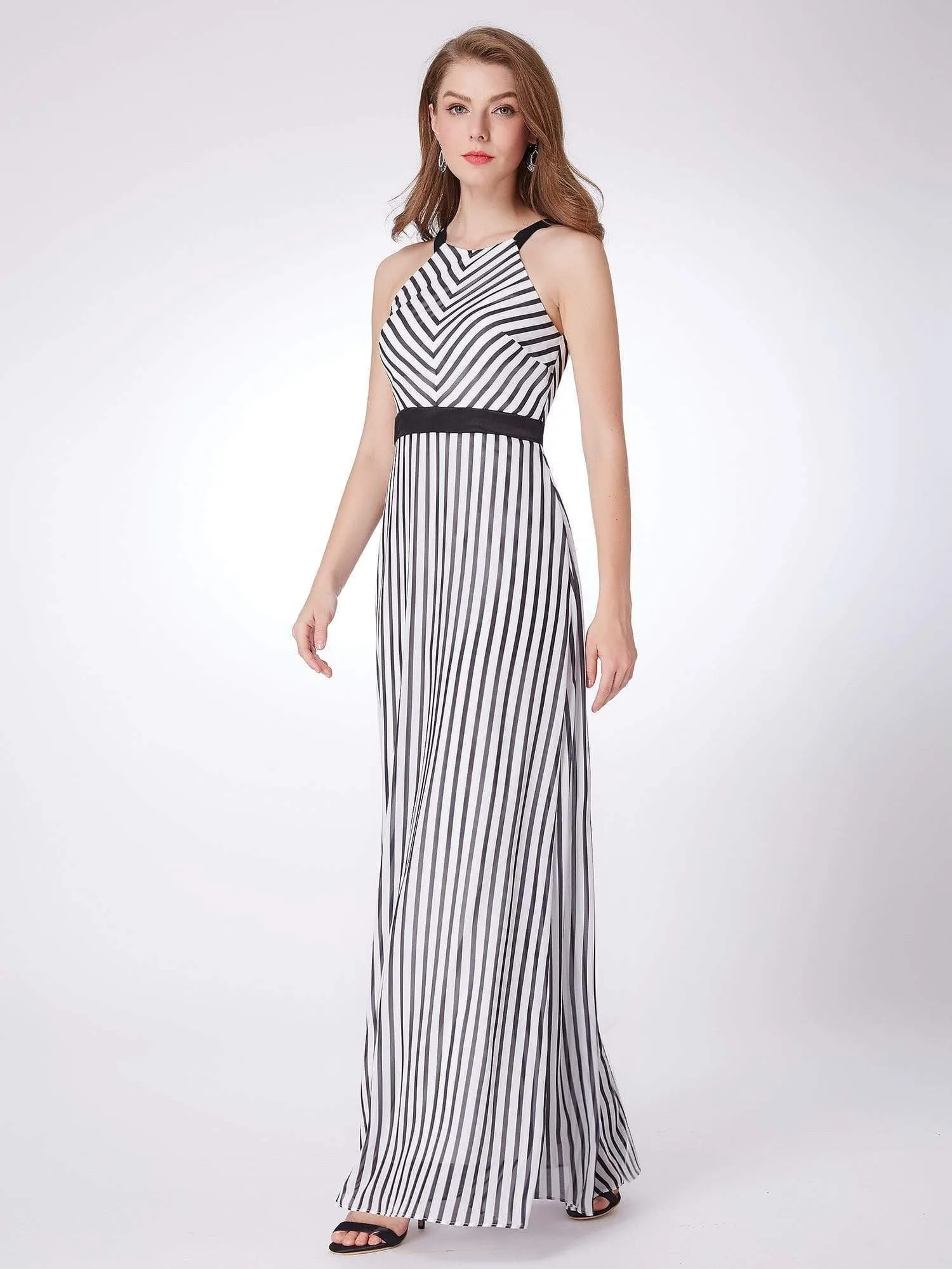 Black and White Striped Maxi Dress