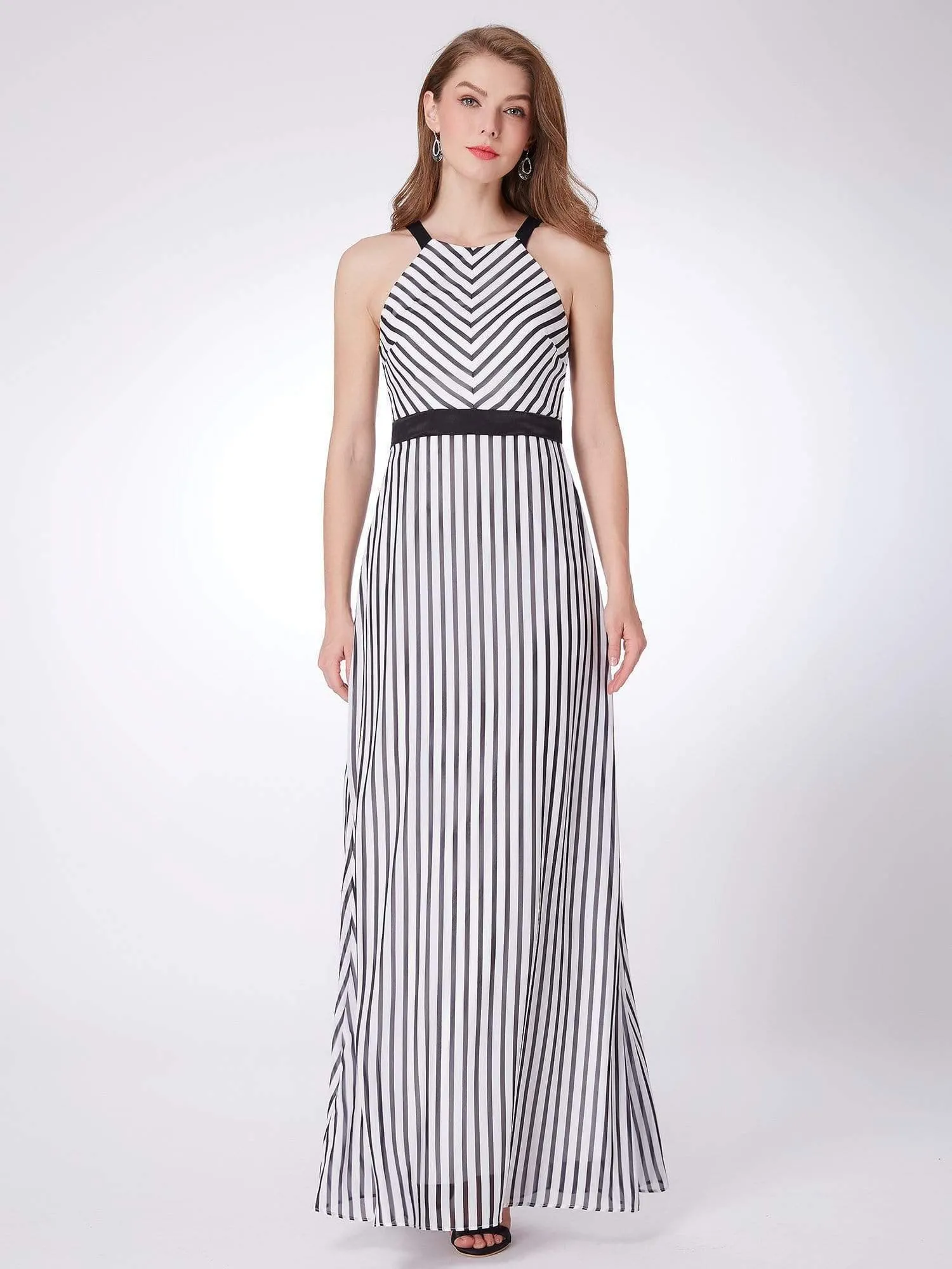 Black and White Striped Maxi Dress