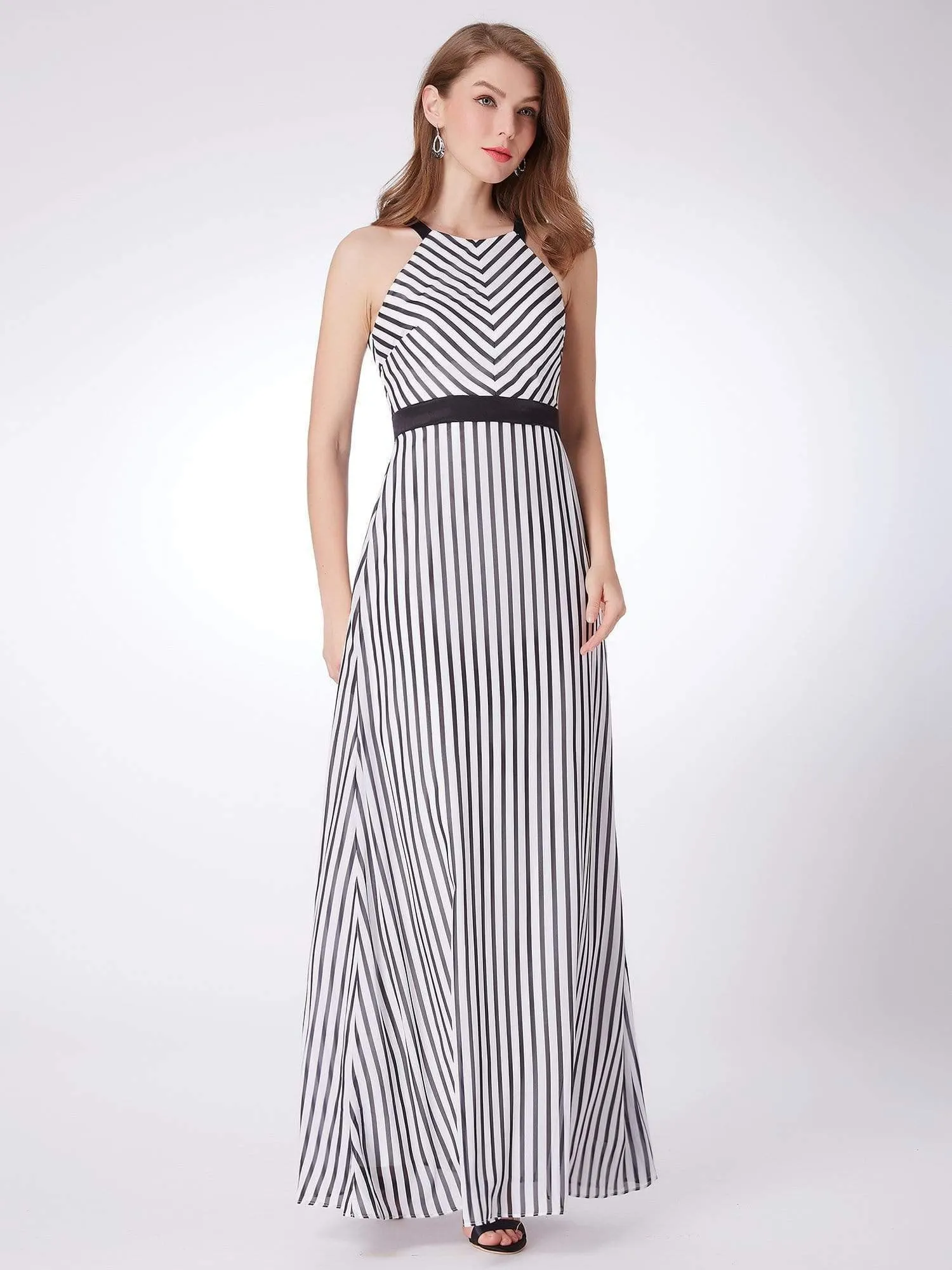 Black and White Striped Maxi Dress
