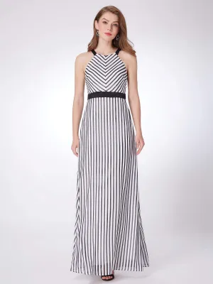 Black and White Striped Maxi Dress