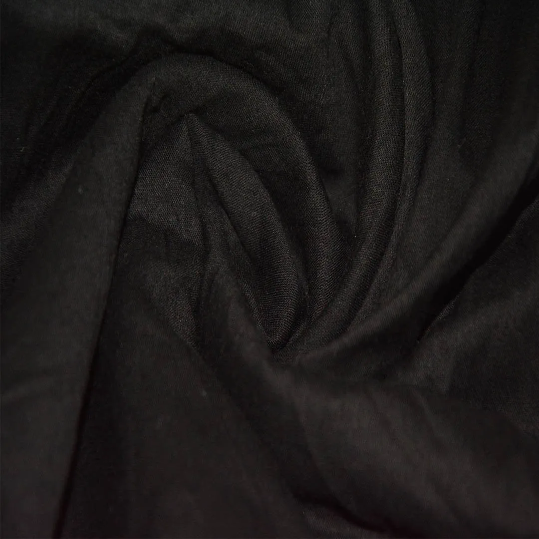 Black Plain Rayon Crepe Fabric (Wholesale)