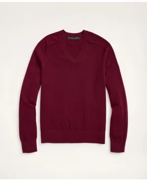 Brooks Brothers Men's Cashmere V-Neck Sweater Burgundy