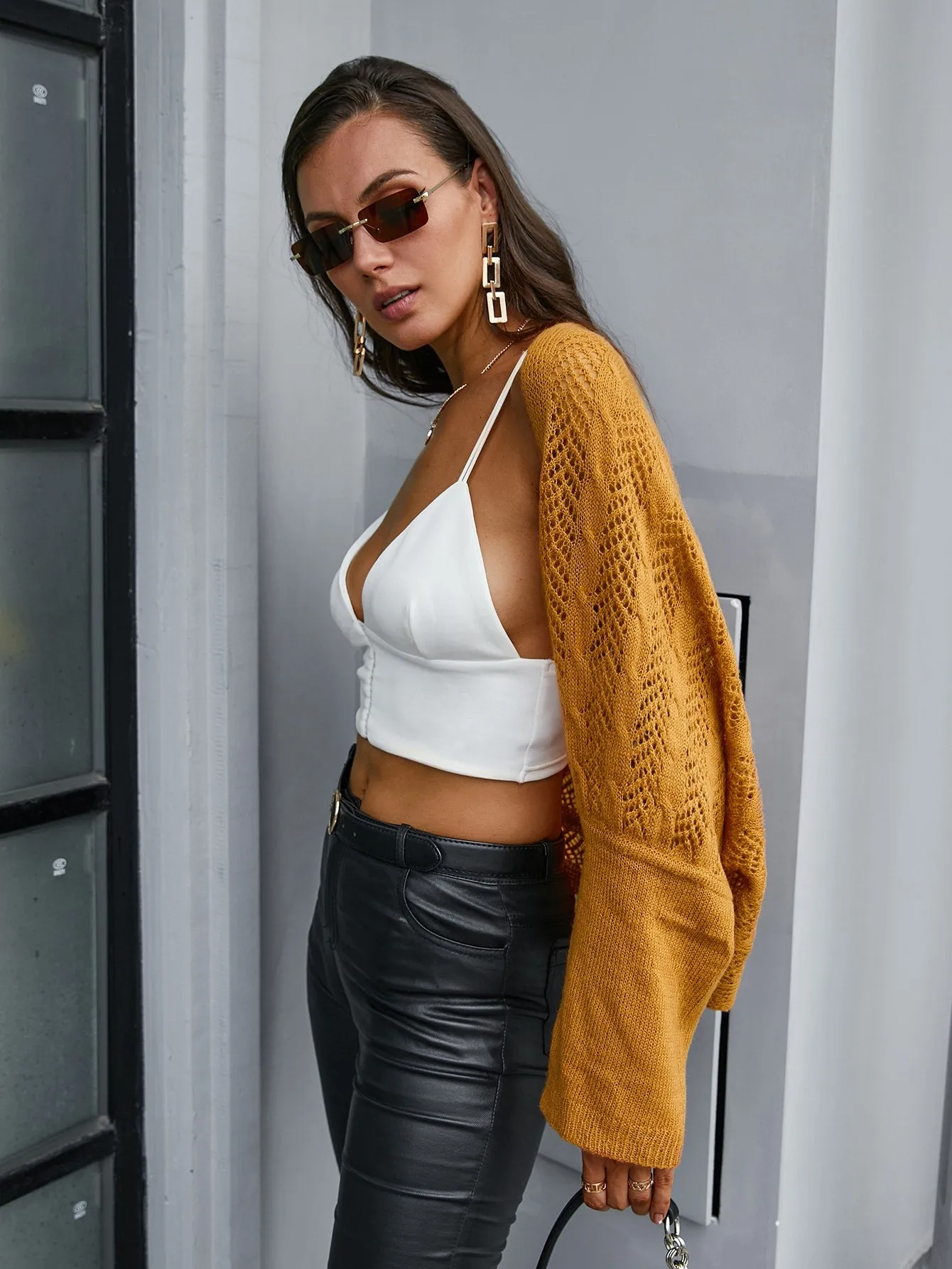 Casual Plain Long Sleeve V Neck Regular Women Cardigan