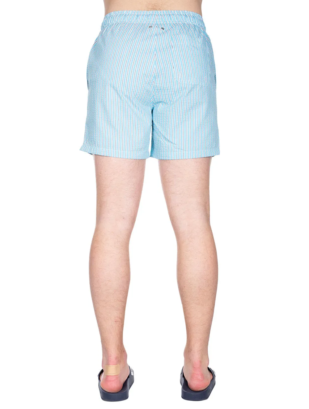 Classic Fit Seersucker Swim Sshorts Light Aqua