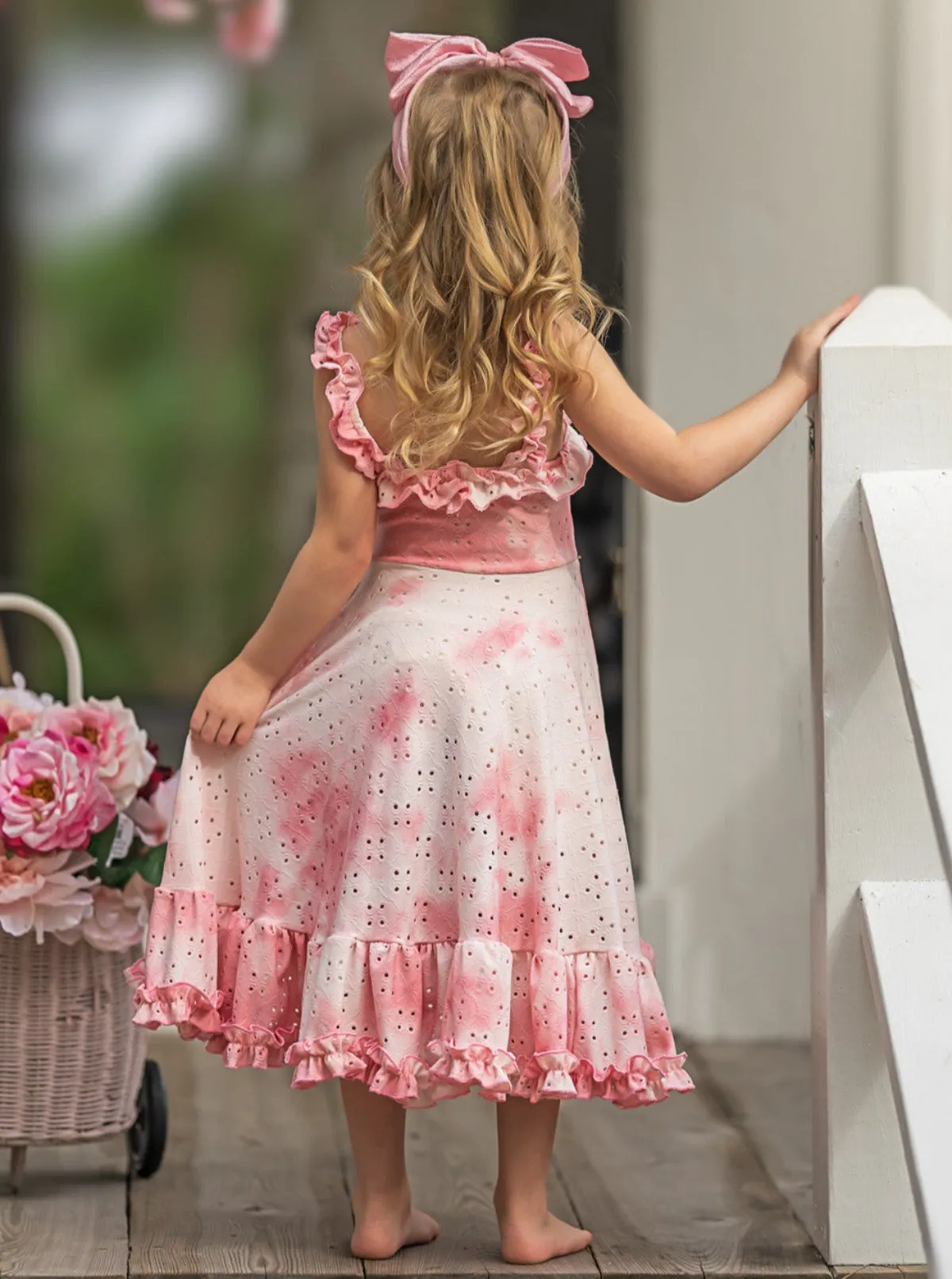 Cool-Girl Summer Tie-Dye Hi-Lo Ruffle Dress