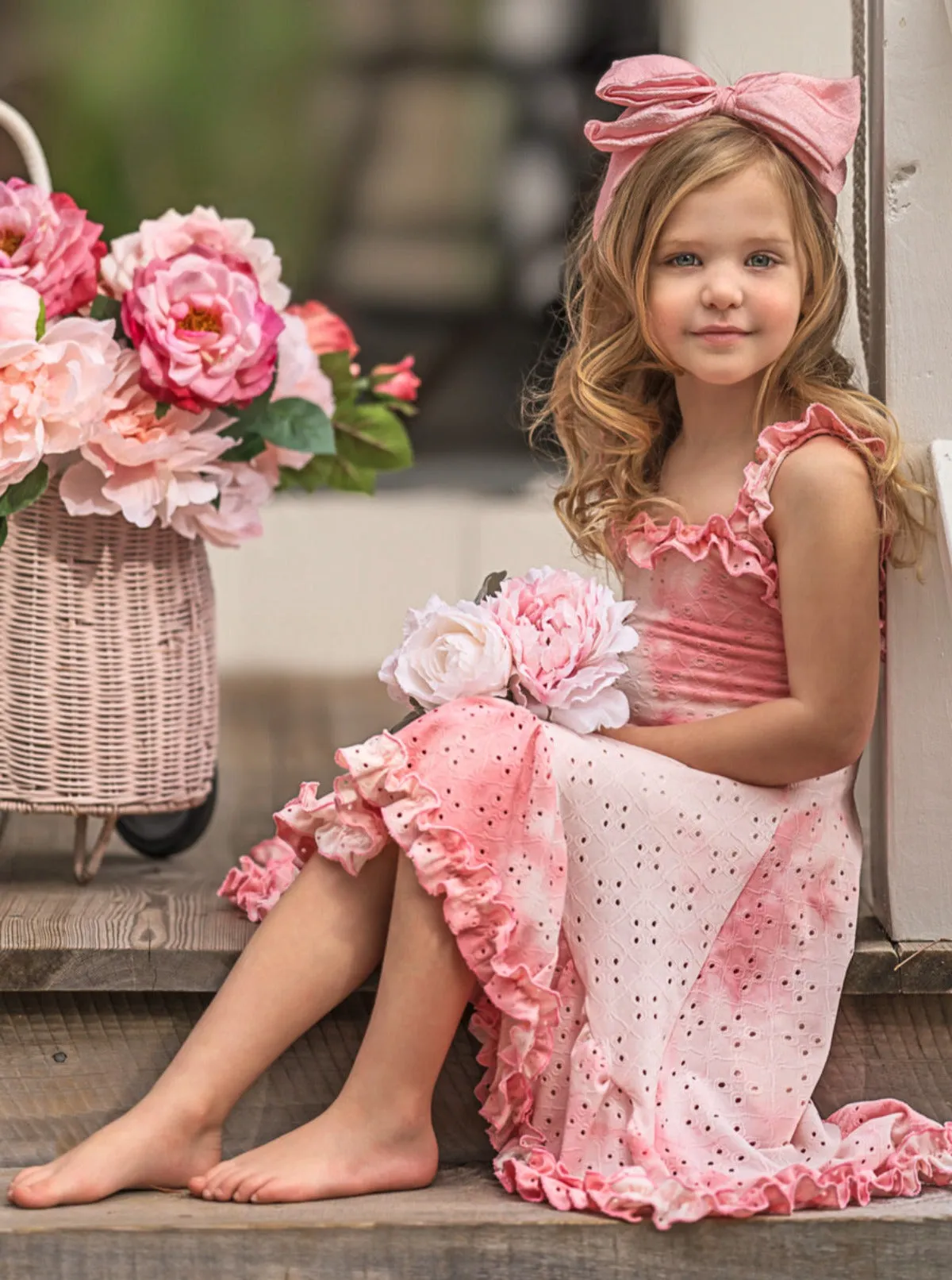 Cool-Girl Summer Tie-Dye Hi-Lo Ruffle Dress
