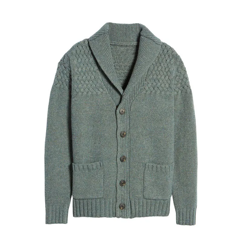 Custom Wool Blend Cardigan With Elbow Patches - OEM/ODM Sweater Manufacturer