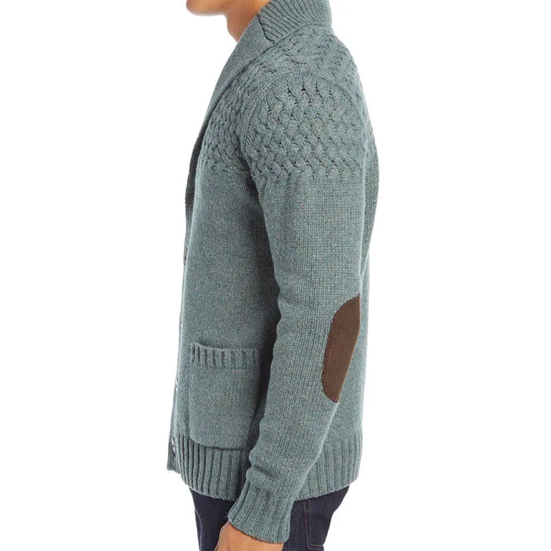 Custom Wool Blend Cardigan With Elbow Patches - OEM/ODM Sweater Manufacturer
