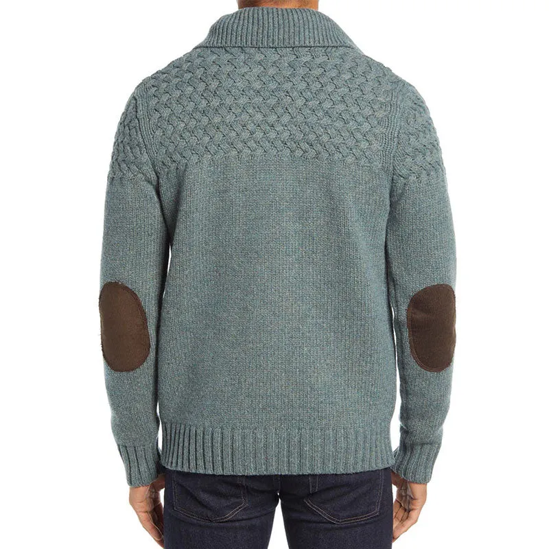Custom Wool Blend Cardigan With Elbow Patches - OEM/ODM Sweater Manufacturer