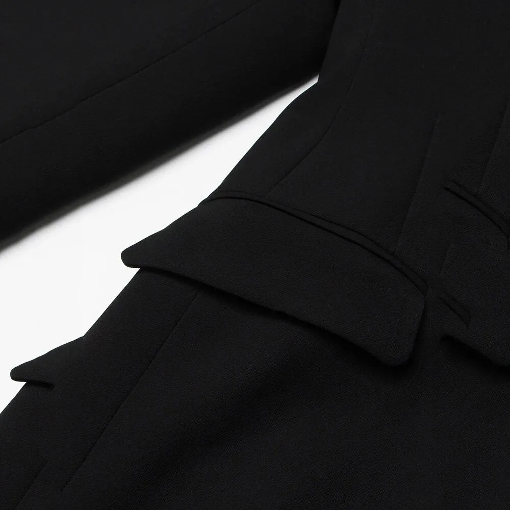 Double Breasted Long Sleeve Gathered Waist Over Coat