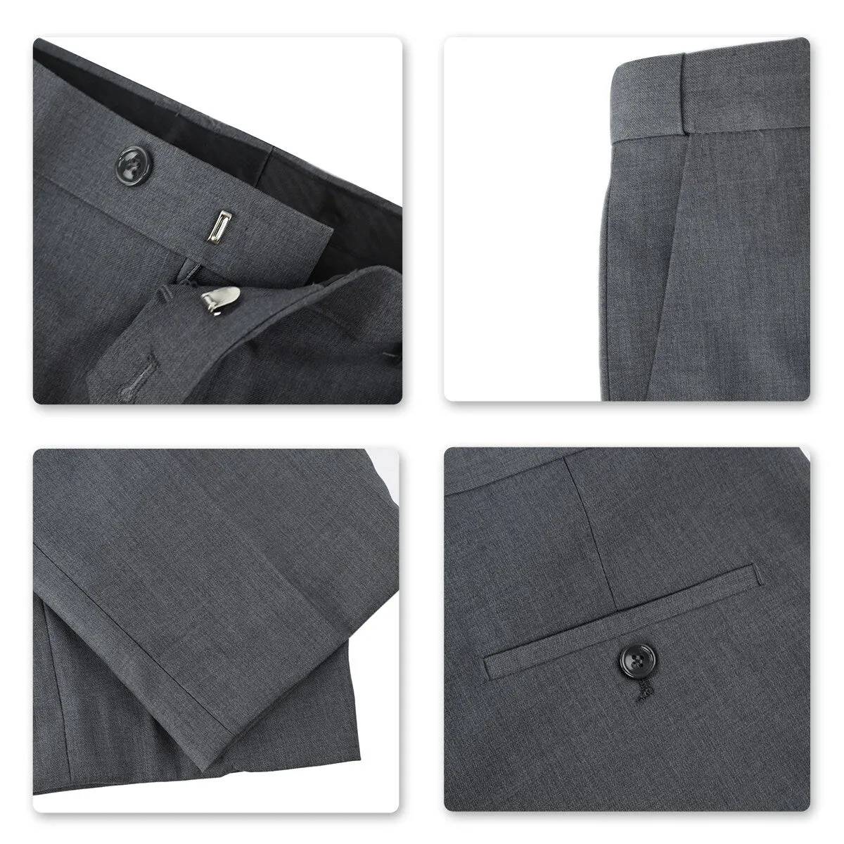 Elegant Dove Grey 3-Piece Suit - Classic One-Button Design