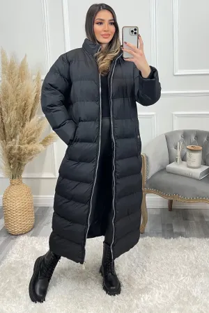 Eska Black Puffer Maxi Coat