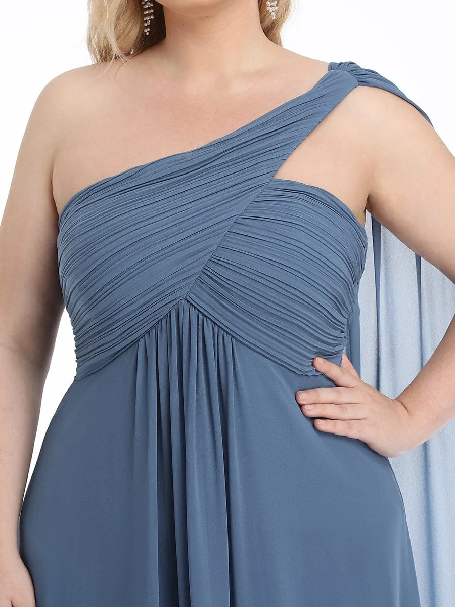 Fashion Long Chiffon One Shoulder Evening Dresses
