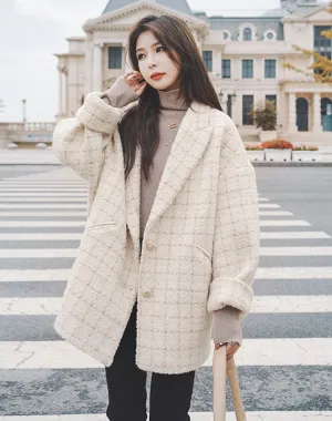 Gentle Woolen Suit Winter Cocoon-Shaped Women's Coat