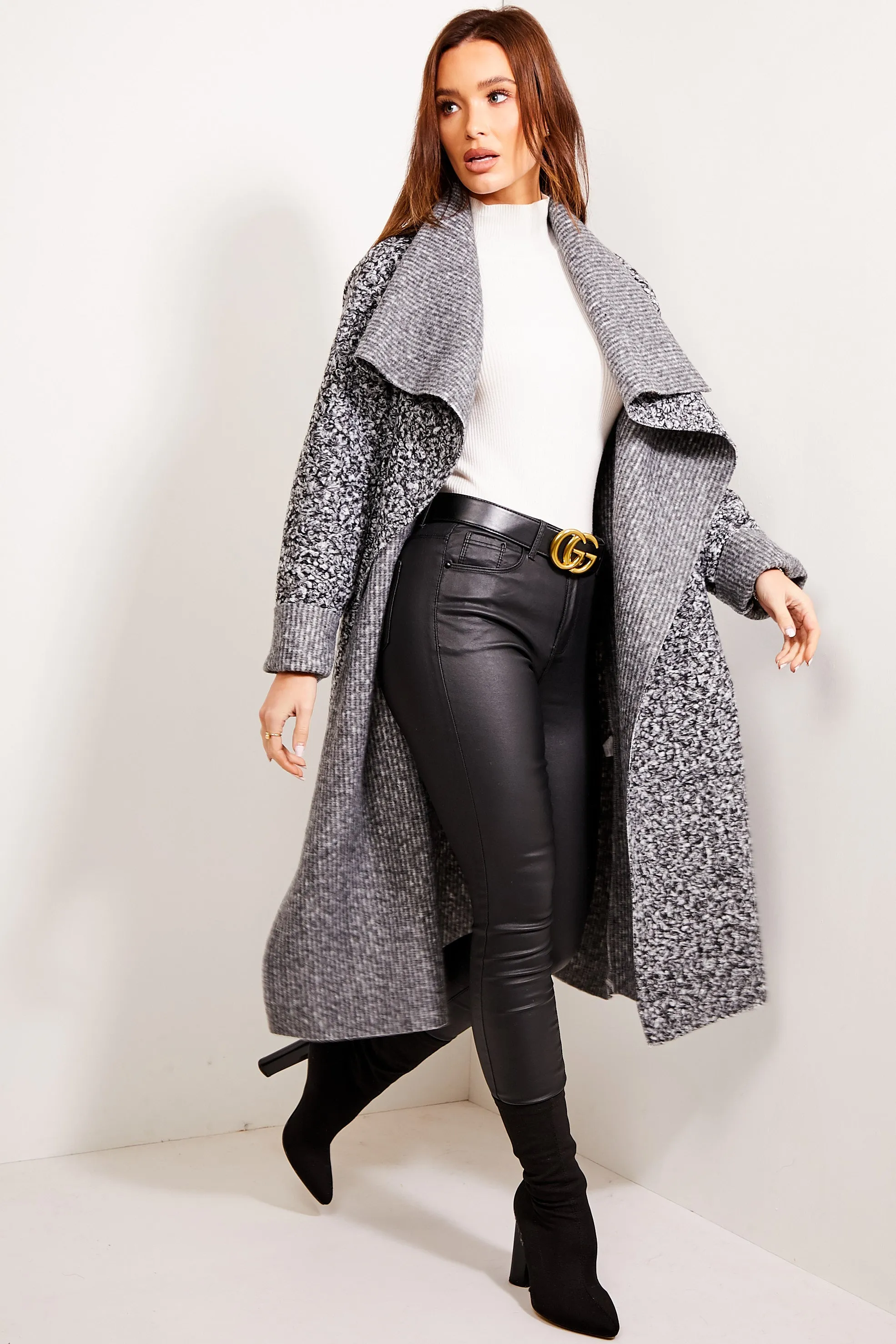 Grey Borg Long Waterfall Coat