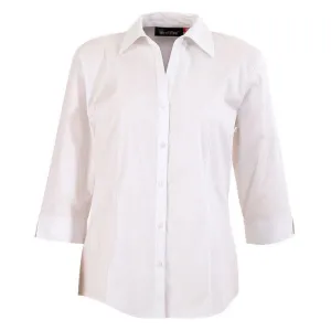 Identitee Women's White Rodeo 3/4 Sleeve Shirt