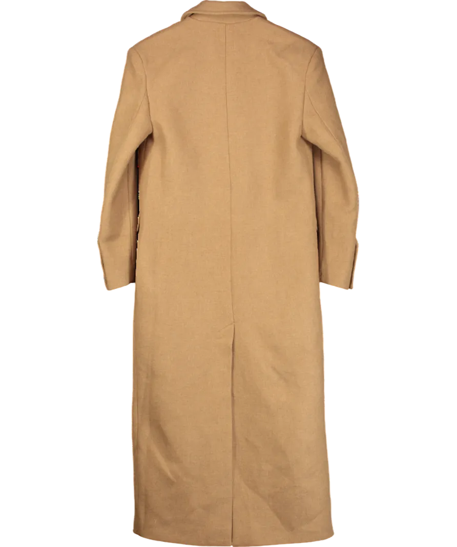 Karen Millen Brown Italian Wool Mix Maxi Double Breasted Tailored Coat UK 6