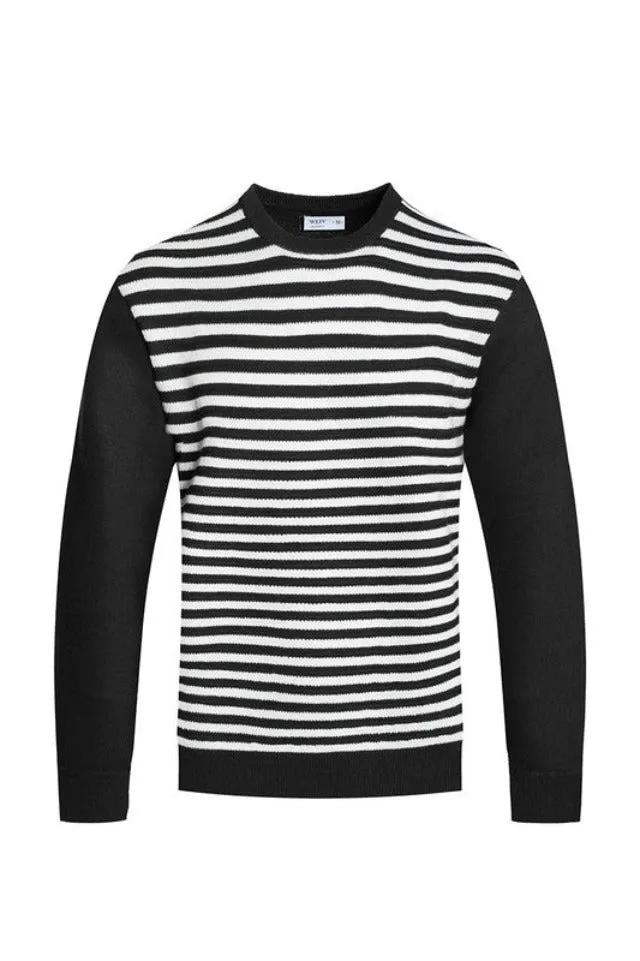 Knitted Round Striped Sweater