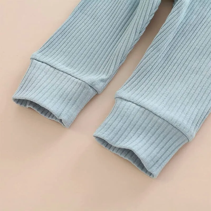 Long Sleeve Blue Checkered Baby Set