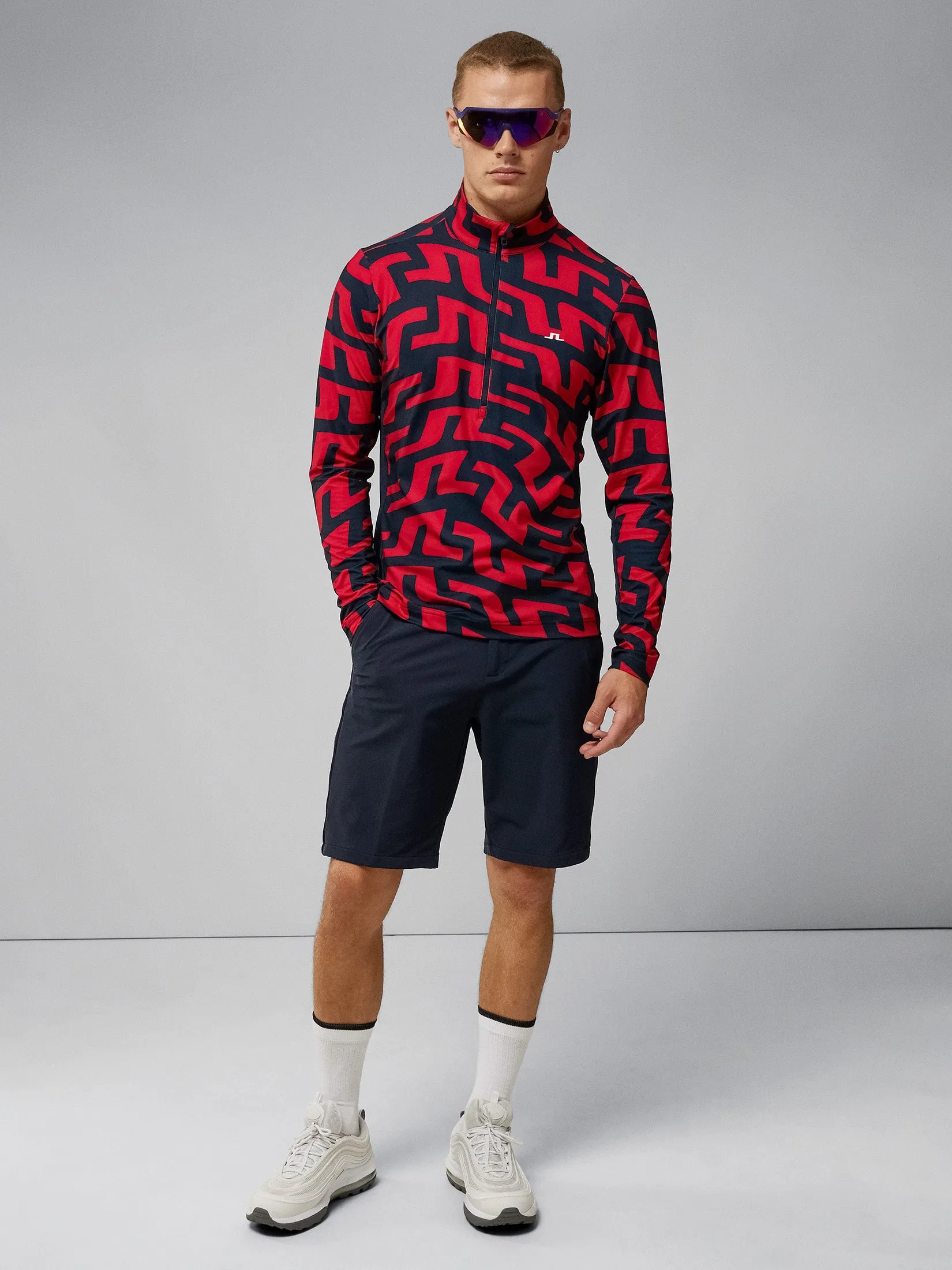 Luke Print Half Zip Mid Layer / Bridge Swirl Red