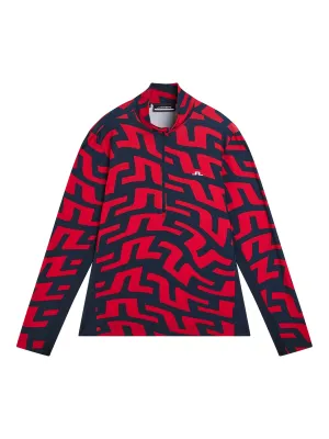 Luke Print Half Zip Mid Layer / Bridge Swirl Red
