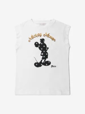 Monnalisa Girls Cotton Jersey Mickey Mouse T-Shirt