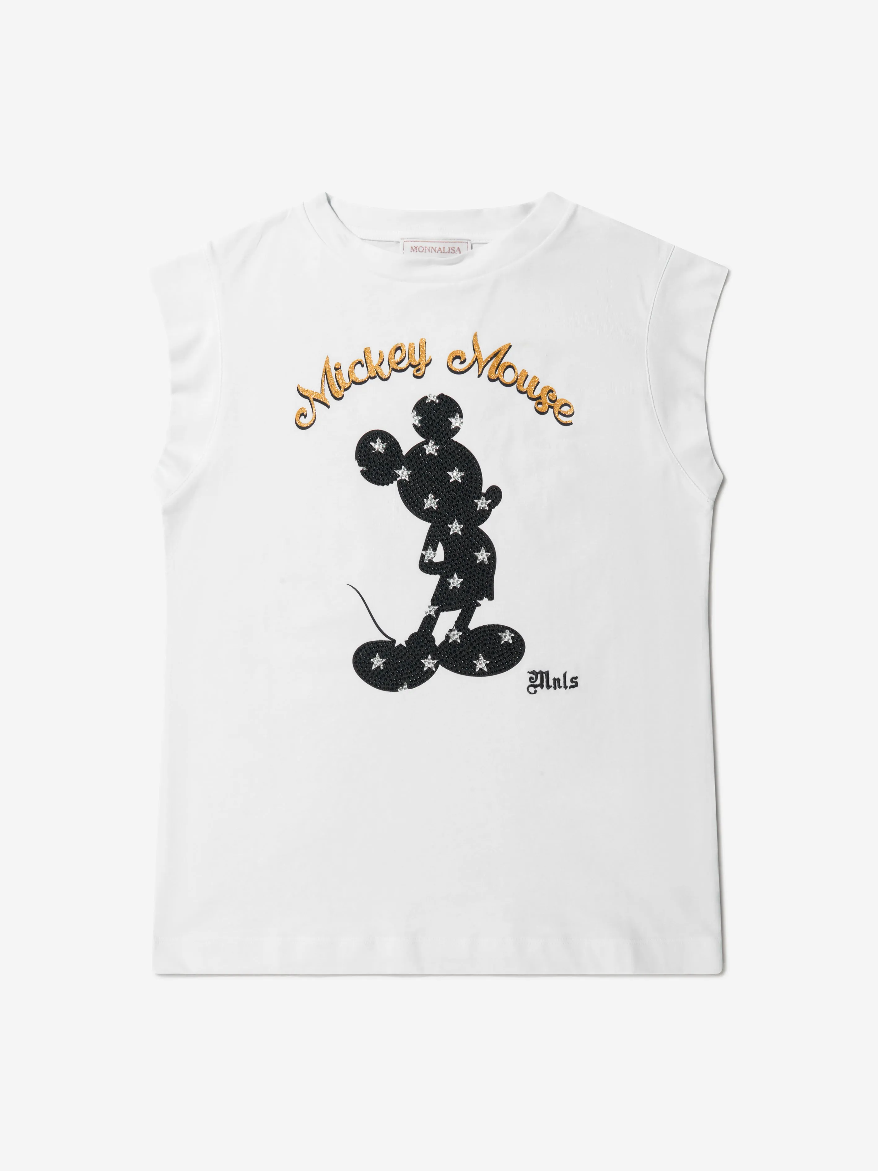 Monnalisa Girls Cotton Jersey Mickey Mouse T-Shirt