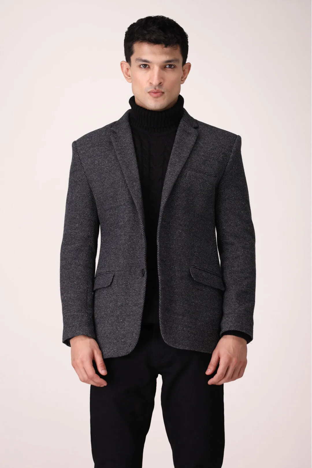 MULTI-TEXTURED WINTER JACKET REGULAR FIT